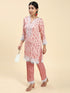 Simran in Samma Chikankari Co-ord set in Cotton for Women- Pink